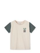 Apia Baby Placement Shortsleeve T-Shirt Tops T-Kortærmet Skjorte Beige Liewood