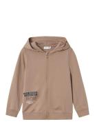 Nkmhalukas Ls Sweat Card Wh Unb Tops Sweatshirts & Hoodies Hoodies Beige Name It