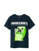 Nkmmobin Minecraft Ss Top Noos Bfu Tops T-Kortærmet Skjorte Blue Name It