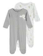 Nbnnightsuit 2P W/F Alloy Balloon Noos Pyjamas Sie Jumpsuit Grey Name It