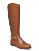 Brooke Burnished Leather Riding Boot Lange Støvler Brown Lauren Ralph Lauren