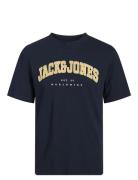 Jjecaleb Varsity Tee Ss O-Neck Sn Mni Tops T-Kortærmet Skjorte Navy Jack & J S