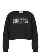 Nkfvanita Ls Short Boxy Sweat Unb Tops Sweatshirts & Hoodies Sweatshirts Black Name It