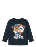 Nmmjollo Pawpatrol Ls Top Noos Cplg Tops T-shirts Long-sleeved T-Skjorte Blue Name It