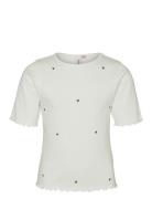 Vmlavender Francis Emb Ss Top Jrs Girl Tops T-Kortærmet Skjorte White Vero Moda Girl