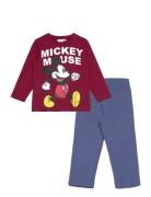 Pyjama Pyjamassæt Burgundy Mickey Mouse