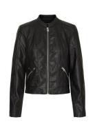 Vmkhloefavo 22 Short Coated Jacket Noos Læderjakke Skindjakke Black Vero Moda