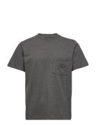 Dusty Embroidery Twin Pocket Tee Tops T-Kortærmet Skjorte Grey Mads Nørgaard