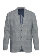 Slhreg-Kane Linen Check Blz Suits & Blazers Blazers Single Breasted Blazers Grey Selected Homme