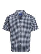 Jorjeff Jacquard Shirt Ss Ln Styd24 Tops T-Kortærmet Skjorte Navy Jack & J S