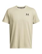 Ua M Logo Emb Heavyweight Ss Sport T-Kortærmet Skjorte Beige Under Armour