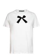 Bow Graphic Ss Tee Tops T-shirts & Tops Short-sleeved White French Connection