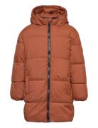 Quilted Long Coat Foret Jakke Orange Mango