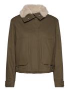 Parka With Detachable Fur-Effect Collar Outerwear Parka Coats Green Mango