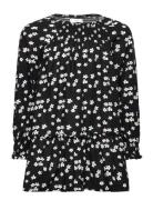 Floral Print Dress Dresses & Skirts Dresses Casual Dresses Long-sleeved Casual Dresses Black Mango