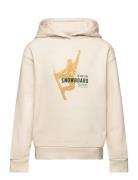 Printed Cotton Sweatshirt Tops Sweatshirts & Hoodies Hoodies Cream Mango