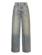 Wideleg Foil Jeans Bottoms Jeans Wide Blue Mango