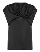 Fleur - Fluid Viscose Rd Tops Blouses Short-sleeved Black Day Birger Et Mikkelsen