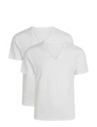 2-Pack Men Bamboo V-Neck Undershirt Underwear Night & Loungewear Pyjama Tops White URBAN QUEST