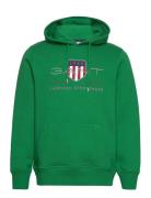 Reg Archive Shield Hoodie Tops Sweatshirts & Hoodies Hoodies Green GANT