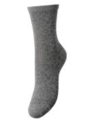 Pcsebby Glitter Long Aop Socks Noos Bc Lingerie Socks Regular Socks Grey Pieces