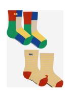 Baby Color Block Socks Pack X 2 Sokker Strømper Multi/patterned Bobo Choses