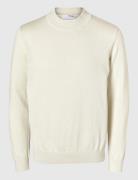 Slhrobert Ls Knit Mock Neck Tops Knitwear Round Necks Cream Selected Homme