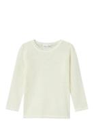 Nmfwang Wool Needle Ls Top Solid Noos Tops T-shirts Long-sleeved T-Skjorte White Name It