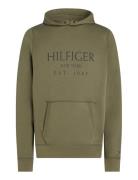 Big Hilfiger Hoody Tops Sweatshirts & Hoodies Hoodies Khaki Green Tommy Hilfiger