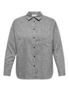 Carsuttin L/S Loose Shirt Wvn Tops Shirts Long-sleeved Grey ONLY Carmakoma