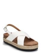 Slingback W Flade Sandaler White Exani