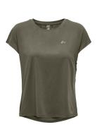 Onpaubree Life On Ss Bat Loose Tee Noos Sport T-shirts & Tops Short-sleeved Khaki Green Only Play