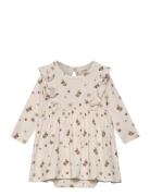 Nbflavo Ena Ls Body Dress Lil Dresses & Skirts Dresses Casual Dresses Long-sleeved Casual Dresses Beige Lil'Atelier