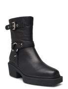 Stb-Amina Biker Shoes Boots Ankle Boots Ankle Boots Flat Heel Black Shoe The Bear