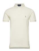 Slim Fit Mesh Polo Shirt Designers Knitwear Short Sleeve Knitted Polos Cream Polo Ralph Lauren