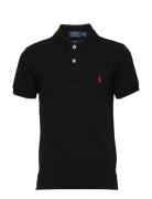 Slim Fit Cotton Mesh Polo Shirt Tops T-shirts Polo Shirts Short-sleeved Polo Shirts Black Ralph Lauren Kids