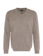 Barbour Essential Lambswool Tops Knitwear V-necks Beige Barbour