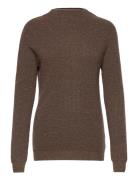 Rib Funnel Neck Sweater Designers Knitwear Jumpers Brown Davida Cashmere