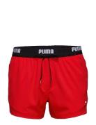 Puma Swim Men Logo Short Length Swim Shorts 1P Sport Shorts Red Puma Swim