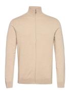 Slhberg Full Zip Cardigan Noos Tops Knitwear Full Zip Jumpers Cream Selected Homme