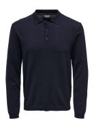 Onswyler Life Ls Polo Knit Tops Knitwear Long Sleeve Knitted Polos Black ONLY & SONS