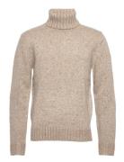 High-Neck Sweather Tops Knitwear Turtlenecks Beige Revolution