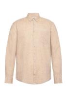 Cotton/Linen Shirt L/S Tops Shirts Linen Shirts Beige Lindbergh