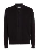 Core Badge Sweater Zip Through Tops Knitwear Full Zip Jumpers Black Calvin Klein Jeans