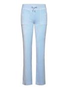 Del Ray Classic Velour Pant Pocket Design Beach Sand Bottoms Trousers Joggers Blue Juicy Couture