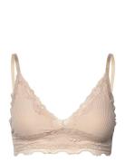 Silk Bra W/Lace Lingerie Bras & Tops Soft Bras Non Wired Bras Beige Rosemunde