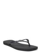 Hav Slim Square Logo Metallic Shoes Summer Shoes Sandals Flip Flops Black Havaianas