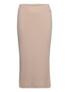 Skirt Long Rib Dresses & Skirts Skirts Midi Skirts Beige Lindex