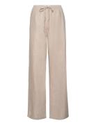 Linen Blend Trousers Bottoms Trousers Linen Trousers Beige Gina Tricot