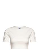 Ny Tight Tee Tops Crop Tops Short-sleeved Crop Tops Beige Adidas Originals